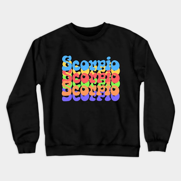 Rainbow Popart Scorpio Crewneck Sweatshirt by Scarlett Blue